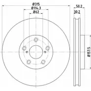 Тормозной диск HELLA PAGID W32R2 3724261 54856PR O 8DD 355 122-241