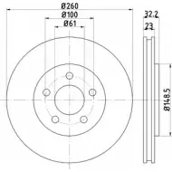 Тормозной диск HELLA PAGID LMG7FY 55716 PRO 8DD 355 122-381 3724274