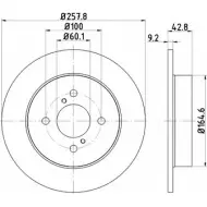 Тормозной диск HELLA PAGID 8DD 355 122-521 5527 9PRO 3724288 8OHRX
