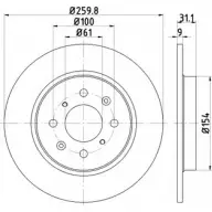 Тормозной диск HELLA PAGID 3724289 553 42PRO R2UTTO 8DD 355 122-531