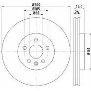 Тормозной диск HELLA PAGID 8DD 355 122-851 55772PR O 3724318 F7VVVXH