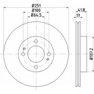 Тормозной диск HELLA PAGID 3724332 RUNDT 8DD 355 122-991 5 5780PRO