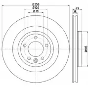 Тормозной диск HELLA PAGID 3724341 8DD 355 123-091 WPW7R1X 55784P RO