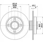 Тормозной диск HELLA PAGID NPS5WNP 3724358 550 21PRO 8DD 355 123-281