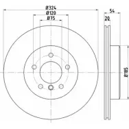 Тормозной диск HELLA PAGID 55311PR O 8DD 355 123-451 CQHALG 3724370