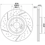 Тормозной диск HELLA PAGID 55791PRO _HC 3724372 8DD 355 123-471 7CGF77