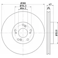 Тормозной диск HELLA PAGID ZH7SX 3724383 8DD 355 125-081 5 4865PRO