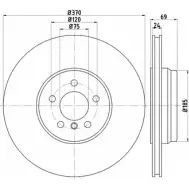 Тормозной диск HELLA PAGID 8DD 355 125-091 55700PR O 3724384 RW25EDC