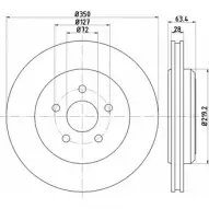 Тормозной диск HELLA PAGID 5582 0PRO 3724389 CWJN4 8DD 355 125-141