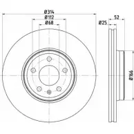 Тормозной диск HELLA PAGID C64S60S 3724395 8DD 355 125-201 55829 PRO_HC