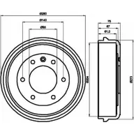 Тормозной барабан HELLA PAGID 2TN7J8 Opel Frontera 60 424 8DT 355 300-041