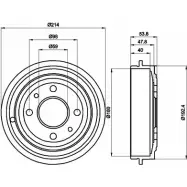 Тормозной барабан HELLA PAGID 63577 8DT 355 300-081 60 905 3724783