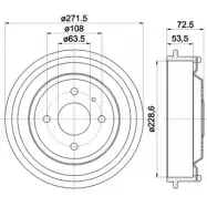Тормозной барабан HELLA PAGID 610 05 3724789 8DT 355 300-141 GZ0ZF