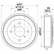 Тормозной барабан HELLA PAGID BQQQW3O Nissan Primera (P10) 1 Хэтчбек 6 1232 8DT 355 300-311