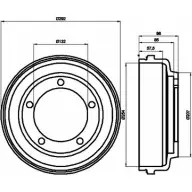 Тормозной барабан HELLA PAGID 612 47 Ford Transit 7 (V347/V348) 2006 – 2013 36G7Z 8DT 355 300-461