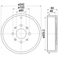 Тормозной барабан HELLA PAGID 8DT 355 300-681 Fiat 6127 6 5WMJWW9