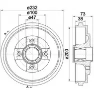 Тормозной барабан HELLA PAGID 6127 8 Suzuki Wagon R Plus (MM) 2 Хэтчбек 1.3 (RB 413) 88 л.с. 2001 – 2025 CYCRG5S 8DT 355 300-691