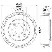 Тормозной барабан HELLA PAGID 612 87 D0DT6GE 8DT 355 300-781 3724853