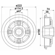 Тормозной барабан HELLA PAGID 8DT 355 301-381 62 914 5DETJ 3724913