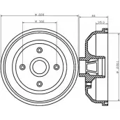 Тормозной барабан HELLA PAGID 8DT 355 301-551 Opel Tigra OFPZ1 6293 1