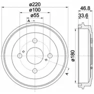 Тормозной барабан HELLA PAGID 8DT 355 301-931 QBFQX 61 367 Toyota bB