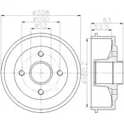 Тормозной барабан HELLA PAGID 6 2808 3724992 WYK2C5 8DT 355 302-231
