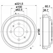 Тормозной барабан HELLA PAGID 8DT 355 302-451 ULKJW3 3725013 61 379