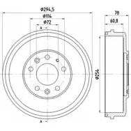 Тормозной барабан HELLA PAGID 8DT 355 302-481 Mazda FIK0J6 6138 6