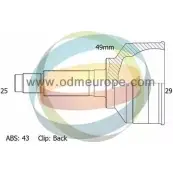 Шрус граната ODM-MULTIPARTS 12-300734 VN6 IABB 3752780 42MFZD7