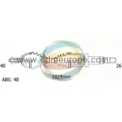 Приводной вал ODM-MULTIPARTS 3753800 DGK6 P2 18-152151 765R5U3