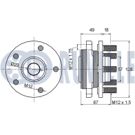 Комплект подшипника ступицы колеса RUVILLE 221414 1440082893 VW UBY - Изображение 2