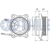 Комплект подшипника ступицы колеса RUVILLE Y2 2M4 1440083085 221603 - Изображение 2