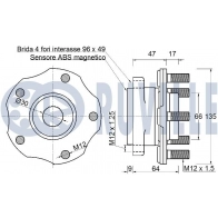 Комплект подшипника ступицы колеса RUVILLE D4 QZ79 1440083343 221861 - Изображение 2