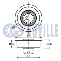 Натяжной ролик, ремень ГРМ RUVILLE 1440084279 540312 V2 G3V6 - Изображение 2