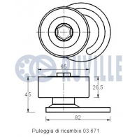 Натяжная планка, поликлиновой ремень RUVILLE 540431 1440084398 U OG5NRS - Изображение 2
