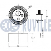 Натяжной ролик, ремень ГРМ RUVILLE 540458 1440084425 YM D8FAU - Изображение 2