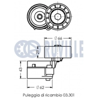 Натяжная планка, поликлиновой ремень RUVILLE Y9 08V97 540522 1440084489 - Изображение 2