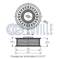 Паразитный / ведущий ролик, поликлиновой ремень RUVILLE 48BE3P G 540560 1440084527 - Изображение 2