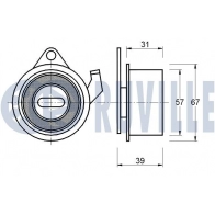 Натяжной ролик, ремень ГРМ RUVILLE 540576 V5PF5K W 1440084543 - Изображение 2