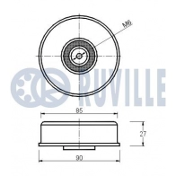 Паразитный / ведущий ролик, поликлиновой ремень RUVILLE 540725 I4 2COG4 1440084692 - Изображение 2