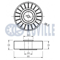 Паразитный / ведущий ролик, поликлиновой ремень RUVILLE 540757 R8T 8U 1440084724 - Изображение 2
