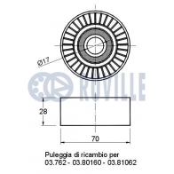 Паразитный / ведущий ролик, поликлиновой ремень RUVILLE 540778 D9 YZ4T 1440084745 - Изображение 2