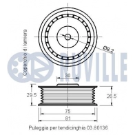 Паразитный / ведущий ролик, поликлиновой ремень RUVILLE 72C GY 1440084771 540804 - Изображение 2