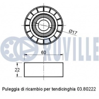 Паразитный / ведущий ролик, поликлиновой ремень RUVILLE 540912 5UL8HV D 1440084879 - Изображение 2