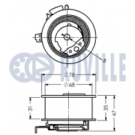 Натяжной ролик, ремень ГРМ RUVILLE G LN0KC 1440085074 541107 - Изображение 2