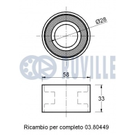 Натяжной ролик, ремень ГРМ RUVILLE 541129 D I5QH 1440085096 - Изображение 2