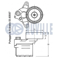 Натяжная планка, поликлиновой ремень RUVILLE 3BBL H 1440085204 541237 - Изображение 2