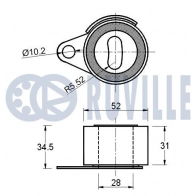 Натяжной ролик, ремень ГРМ RUVILLE 541520 1440085487 10SM5H U - Изображение 2