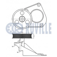 Паразитный / ведущий ролик, поликлиновой ремень RUVILLE 541600 1440085567 FK 5OG - Изображение 2