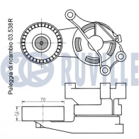 Натяжная планка, поликлиновой ремень RUVILLE 541615 RMDRTP K 1440085582 - Изображение 2
